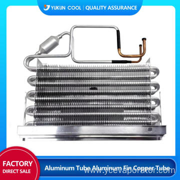 No frost fin evaporator with copper tail